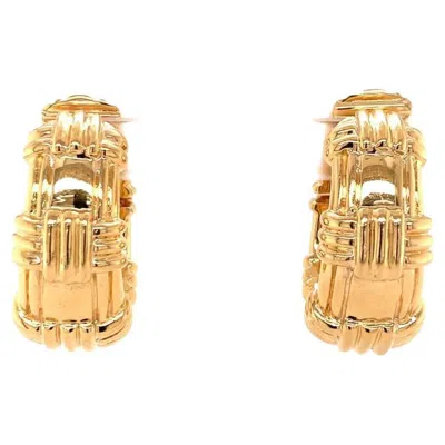 Pre-owned David Webb Huggie 18k Yellow Gold Earrings By , Circa 1970s