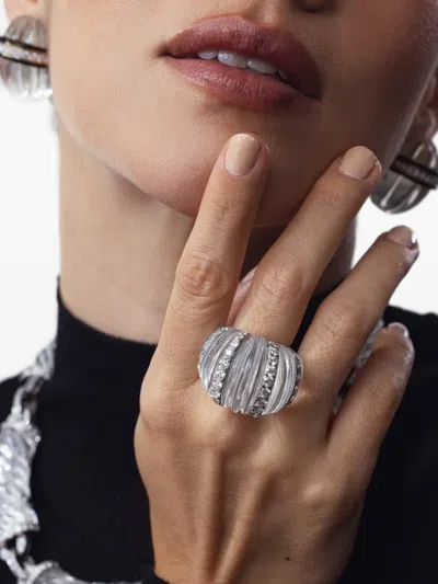 David Webb Hutton Diamond Ring In Silver