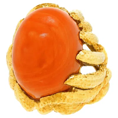 Pre-owned David Webb Modernist Coral Ring In Red