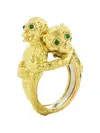 David Webb Monkey-motif Emerald Ring In Gold