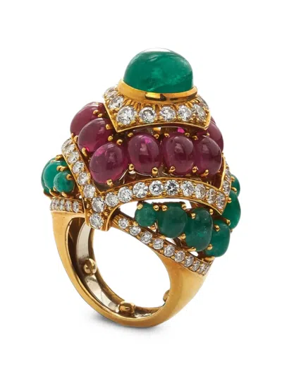 David Webb Multi-stone Cocktail Ring In Gold