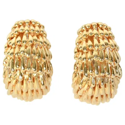 Pre-owned David Webb Oval Hoop Earrings In Multi