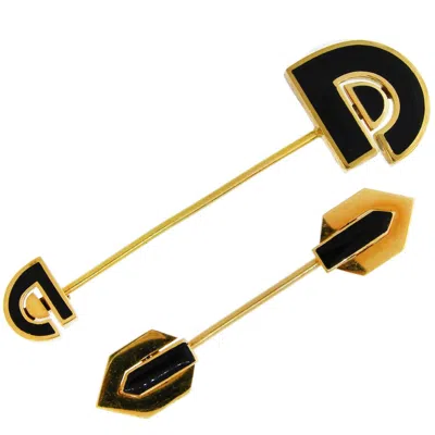 Pre-owned David Webb Pair Of  Enamel Yellow Gold Jabot Pin