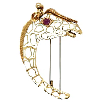 Pre-owned David Webb , Platinum 18k Gold Enamel Ruby Brooch In Multi