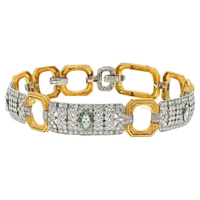 Pre-owned David Webb Platinum & 18k Yellow Gold 25 Carat Diamond Collar Necklace