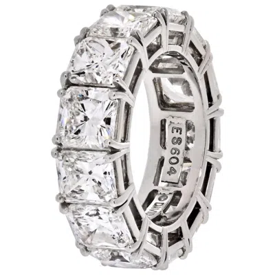 Pre-owned David Webb Platinum Radiant Cut Diamond 12.92 Carat Eternity Band In Multi