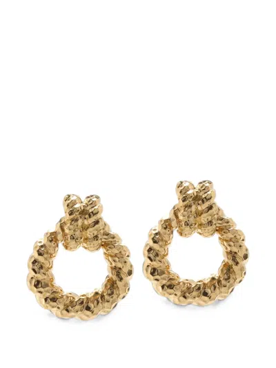 David Webb Small Rope Doorknocker Earrings In Gold