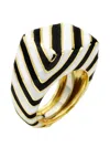 David Webb Striped Ring In Gold