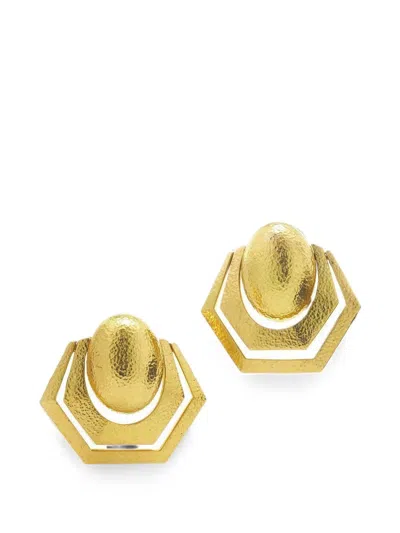 David Webb Swing Hoop Earrings In Gold