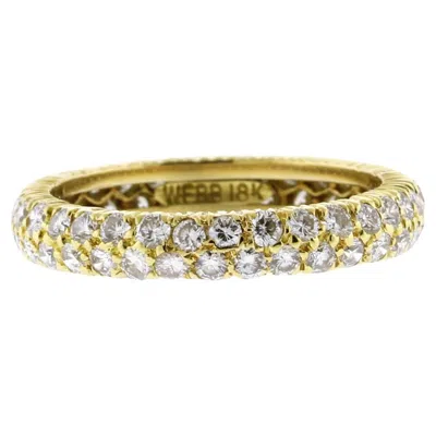 Pre-owned David Webb Textured Double Row Diamond Band In Multi