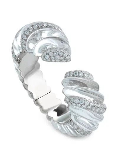 David Webb Twist Cuff Armband Mit Diamant In Metallic