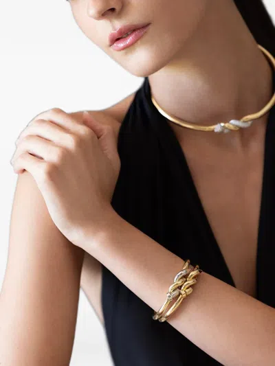 David Webb Twisted Nail Cuff Bracelet In Gold