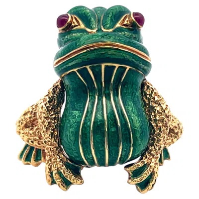 Pre-owned David Webb Vintage 18 Karat Yellow Gold Pin Brooch 55.4 Grams