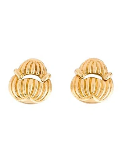 Pre-owned David Webb Vintage 18k Clip-on Earrings In Multi