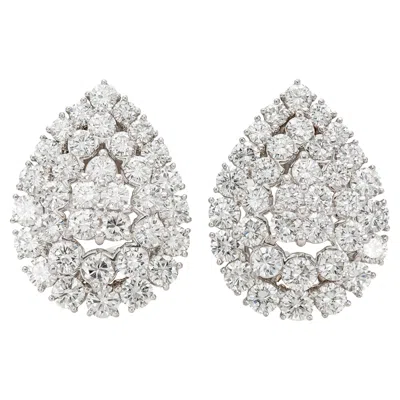 Pre-owned David Webb Vintage 1960s  12.00 Carat Diamond Earrings In Multi