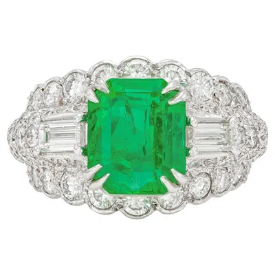 Pre-owned David Webb Vintage 1960s  6.00 Carat Emerald Ring In Green