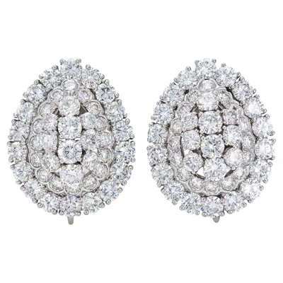 Pre-owned David Webb Vintage 1960s  8.00 Carat Diamond Earrings In Multi