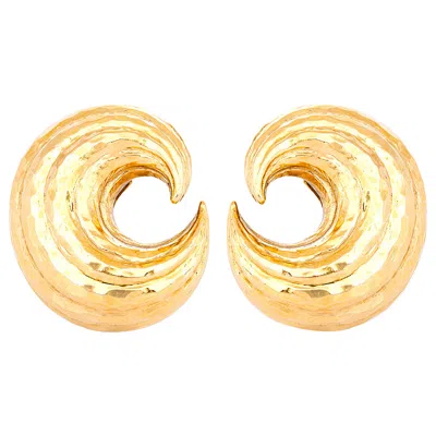 Pre-owned David Webb Vintage 1960s  Gold Earrings In Multi