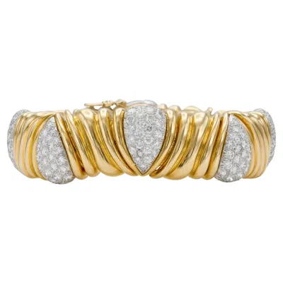 Pre-owned David Webb Vintage 1970s  Gold And Diamond Bracelet In Multi