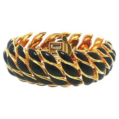 Pre-owned David Webb Vintage  18k Black Enamel Link Bracelet