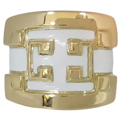 Pre-owned David Webb Vintage  Enamel 18k Yellow Gold Statement Ring