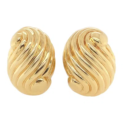 Pre-owned David Webb Webb Swril Gold Earclips In Multi