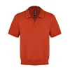David Wej Enzo Cotton V-neck Polo - Orange