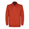 David Wej Enzo Cotton Zip Polo – Orange In Orange