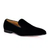 David Wej Men's Alberto Velvet Pattern Loafers - Black In Black