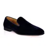 David Wej Men's Alberto Velvet Pattern Loafers - Navy Blue In Blue