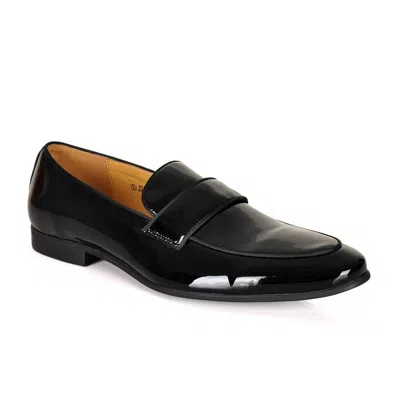 David Wej Men's Alfred Patent Loafers- Black