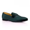 David Wej Men's Alfred Velvet Loafers – Green In Green