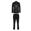 David Wej Men's Alfredo Double Breasted Shawl Lapel Tuxedo – Black In Black