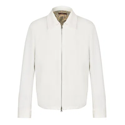 David Wej Men's Ashford Relaxed Aviator Jacket - White