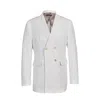 David Wej Men's Ashford Relaxed Double-breasted Blazer – White In White