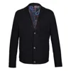 David Wej Men's Ashford Relaxed Patch Pocket Jacket In Black In Black