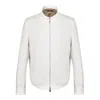 David Wej Men's Ashford Relaxed Zip Through Jacket - White In White
