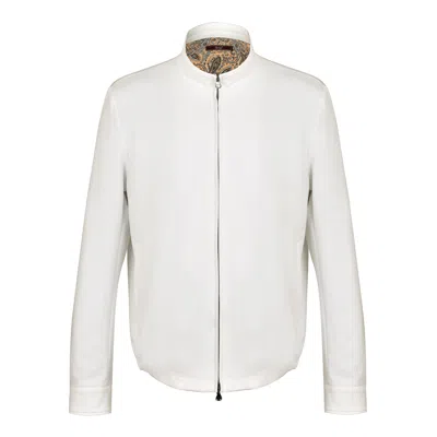 David Wej Men's Ashford Relaxed Zip Through Jacket - White