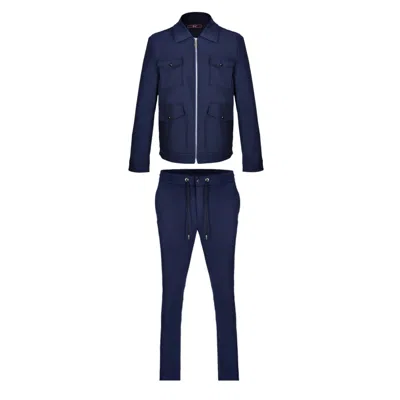 David Wej Men's Ashford Trucker Set - Navy In Blue
