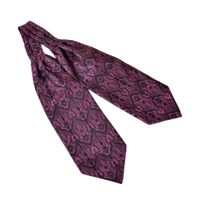 David Wej Men's Black / Pink / Purple Self Tie Paisley Cravat – Purple & Black In Gray