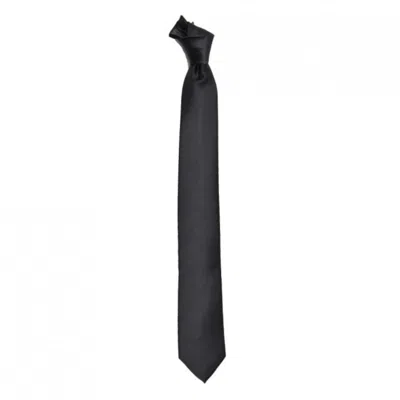 David Wej Men's Black Plain Satin Tie – Charcoal