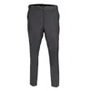 David Wej Men's Black Plain Smart Trousers With Side Adjusters – Charcoal In Black