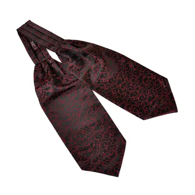 David Wej Men's Black / Red Self Tie Paisley Cravat – Black & Wine In Black/red