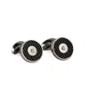 David Wej Men's Black / Silver Circle Gem Cufflinks - Silver In Multi