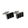 David Wej Men's Black / Silver Stripped Rectangle Cufflinks - Silver & Black In Multi