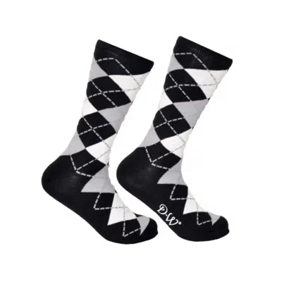 David Wej Men's Black / White Patterned Socks - Black & White