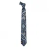 David Wej Men's Blue / Grey Large Paisley Printed Tie – Blue Grey In Gray