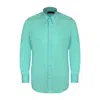 David Wej Men's Blue Hugo Linen Pin Down Shirt - Turquoise In Blue