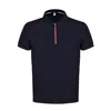 David Wej Men's Blue Marco Zip Polo - Navy In Blue