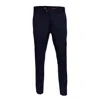 David Wej Men's Blue Plain Smart Trousers With Belt Loops – Navy In Blue